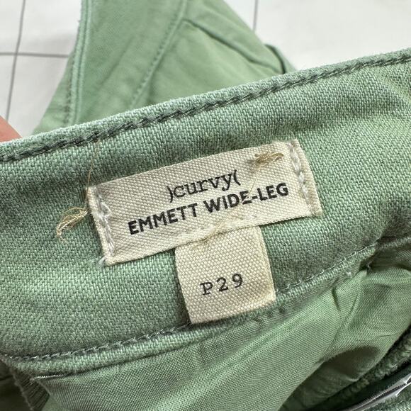 Madewell Pants Womens 29 Petite Green Curvy Emmett Wide Leg Garment Dyed Stretch - Picture 5 of 12